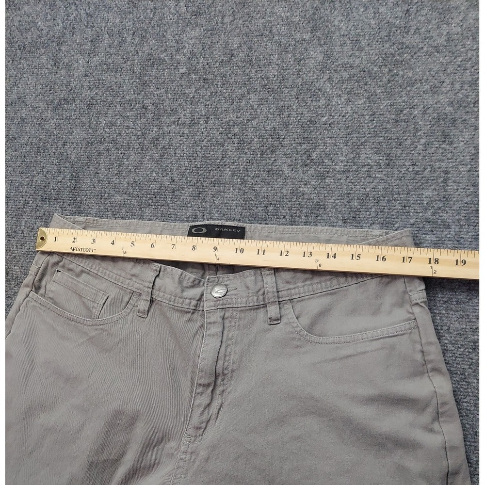 Oakley Chino Pants‎ Mens 36x32 Gray Straight Lightweight Casual Stretch Logo - Picture 10 of 12